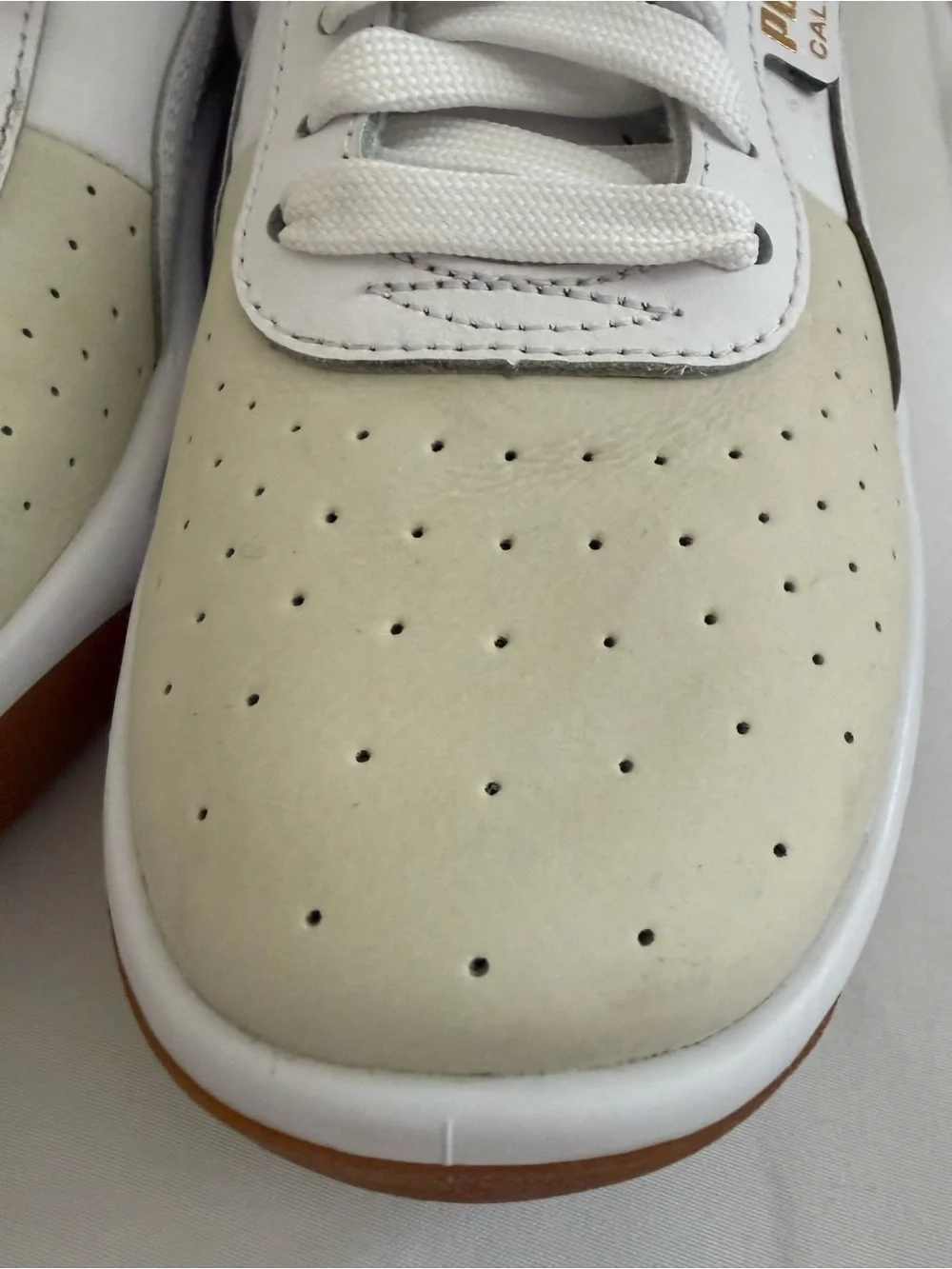 PUMA White & Cream Low Top Casual Athleisure Shoes
